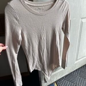 Beige Long Sleeve Top